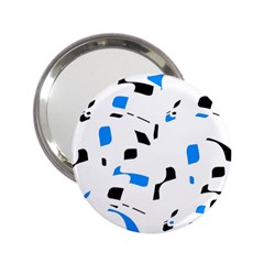 Blue, Black And White Pattern 2 25  Handbag Mirrors by Valentinaart