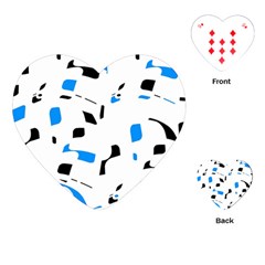 Blue, Black And White Pattern Playing Cards (heart)  by Valentinaart