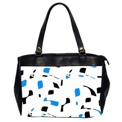 Blue, Black And White Pattern Office Handbags (2 Sides)  by Valentinaart