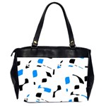 Blue, black and white pattern Office Handbags (2 Sides)  Back