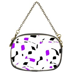 Purple, Black And White Pattern Chain Purses (two Sides)  by Valentinaart