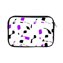 Purple, Black And White Pattern Apple Ipad Mini Zipper Cases by Valentinaart