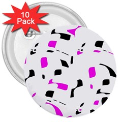 Magenta, Black And White Pattern 3  Buttons (10 Pack)  by Valentinaart
