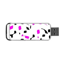 Magenta, Black And White Pattern Portable Usb Flash (two Sides) by Valentinaart