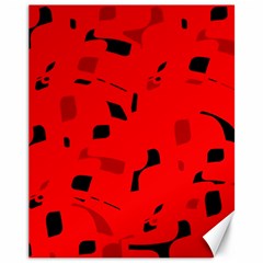 Red And Black Pattern Canvas 11  X 14   by Valentinaart