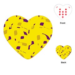 Yellow And Purple Pattern Playing Cards (heart)  by Valentinaart