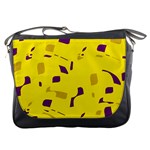 Yellow and purple pattern Messenger Bags Front