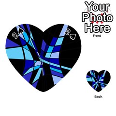 Blue Abstart Design Playing Cards 54 (heart) 