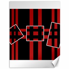 Red And Black Geometric Pattern Canvas 36  X 48   by Valentinaart