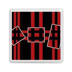 Red And Black Geometric Pattern Memory Card Reader (square) 