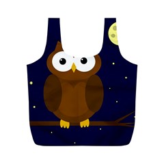 Cute Owl Full Print Recycle Bags (m)  by Valentinaart