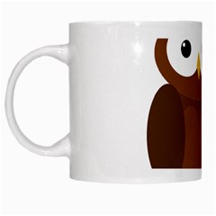 Cute Transparent Brown Owl White Mugs by Valentinaart