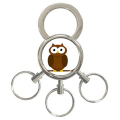 Cute Transparent Brown Owl 3-ring Key Chains by Valentinaart