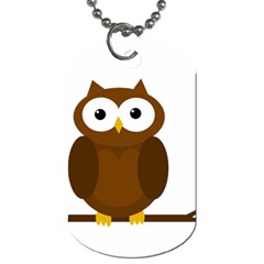 Cute Transparent Brown Owl Dog Tag (one Side) by Valentinaart