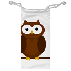 Cute Transparent Brown Owl Jewelry Bags by Valentinaart