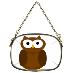 Cute Transparent Brown Owl Chain Purses (one Side)  by Valentinaart