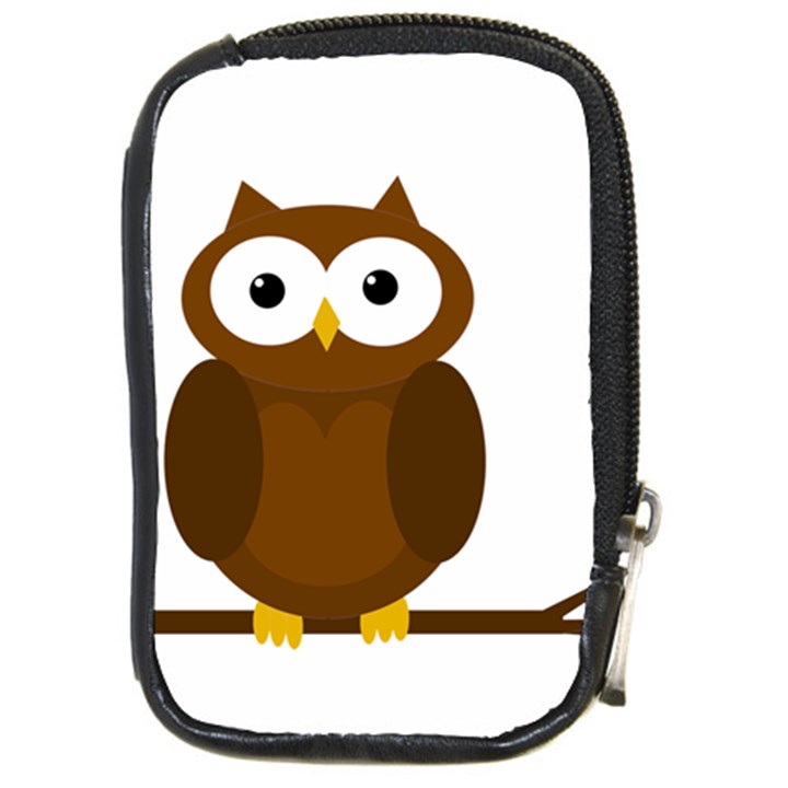 Cute transparent brown owl Compact Camera Cases