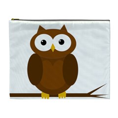 Cute Transparent Brown Owl Cosmetic Bag (xl) by Valentinaart