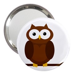 Cute Transparent Brown Owl 3  Handbag Mirrors by Valentinaart