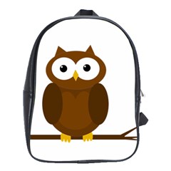 Cute Transparent Brown Owl School Bags (xl)  by Valentinaart