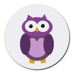 Purple transparetn owl Round Mousepads