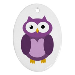 Purple transparetn owl Ornament (Oval) 