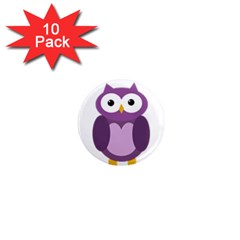 Purple transparetn owl 1  Mini Magnet (10 pack) 