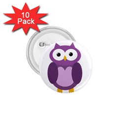 Purple transparetn owl 1.75  Buttons (10 pack)