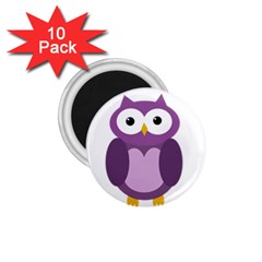 Purple transparetn owl 1.75  Magnets (10 pack) 