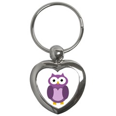 Purple transparetn owl Key Chains (Heart) 