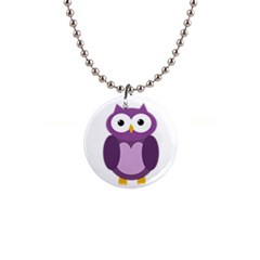 Purple transparetn owl Button Necklaces