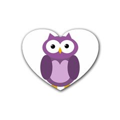 Purple transparetn owl Heart Coaster (4 pack) 