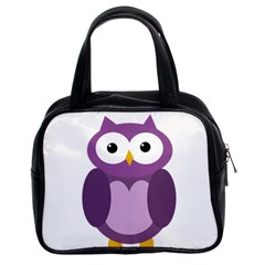 Purple transparetn owl Classic Handbags (2 Sides)