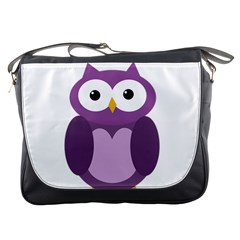 Purple transparetn owl Messenger Bags