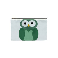 Green Cute Transparent Owl Cosmetic Bag (small)  by Valentinaart