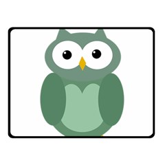 Green Cute Transparent Owl Fleece Blanket (small) by Valentinaart