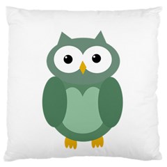 Green Cute Transparent Owl Large Flano Cushion Case (two Sides) by Valentinaart