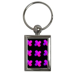 Purple Flowers Key Chains (rectangle)  by Valentinaart
