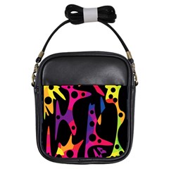 Colorful Pattern Girls Sling Bags by Valentinaart