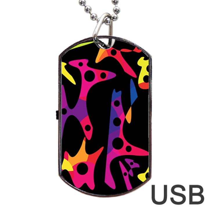 Colorful pattern Dog Tag USB Flash (One Side)