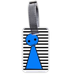 Blue Pawn Luggage Tags (one Side)  by Valentinaart