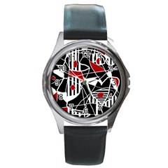 Artistic Abstraction Round Metal Watch by Valentinaart