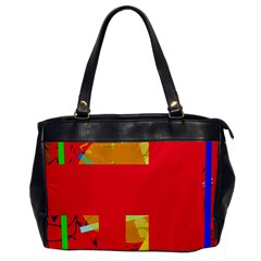 Red Abstraction Office Handbags by Valentinaart