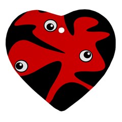 Red Amoeba Ornament (heart)  by Valentinaart