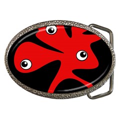 Red Amoeba Belt Buckles by Valentinaart