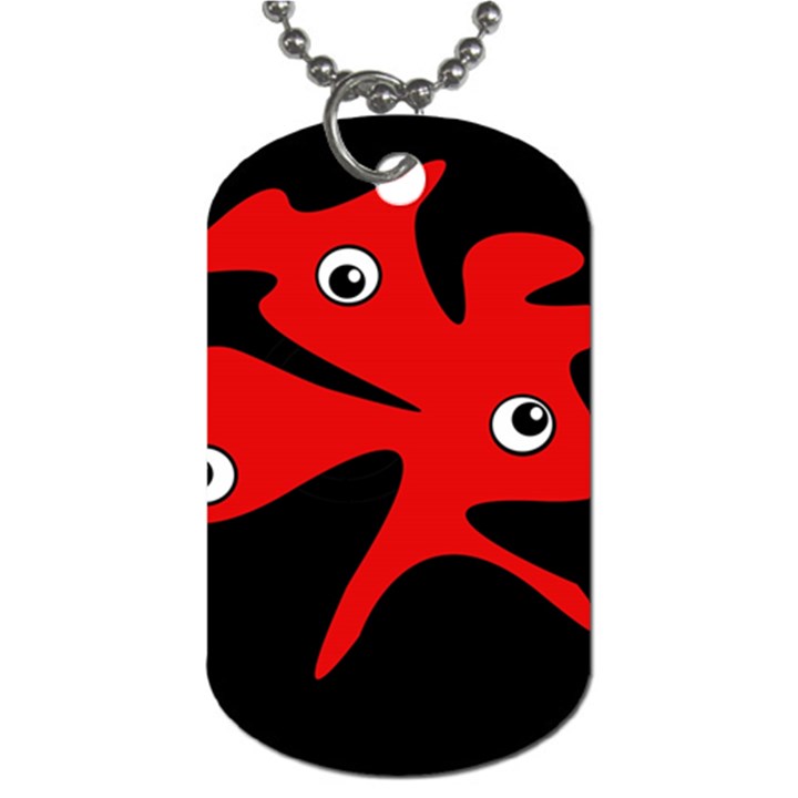 Red amoeba Dog Tag (Two Sides)