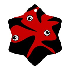 Red Amoeba Ornament (snowflake) 