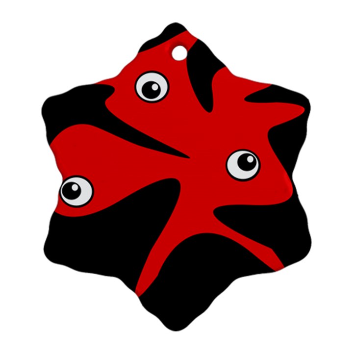 Red amoeba Ornament (Snowflake) 