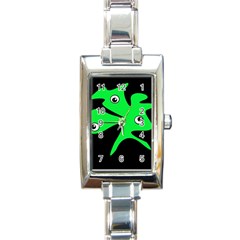 Green Amoeba Rectangle Italian Charm Watch by Valentinaart