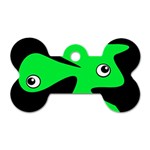 Green amoeba Dog Tag Bone (One Side) Front